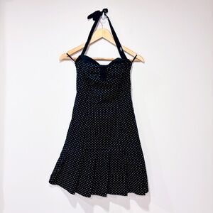 VEXY Y2K Black polka dot dress